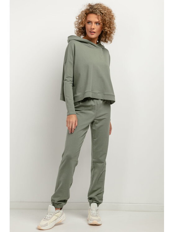 Tessita Tessita Spodnie dresowe T384 Zielony Straight Leg