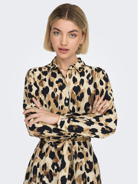 JDY JDY Рокля тип риза 15300396 Бежов Regular Fit