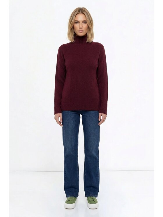 FIGL FIGL Sweter M1290 Bordowy Regular Fit