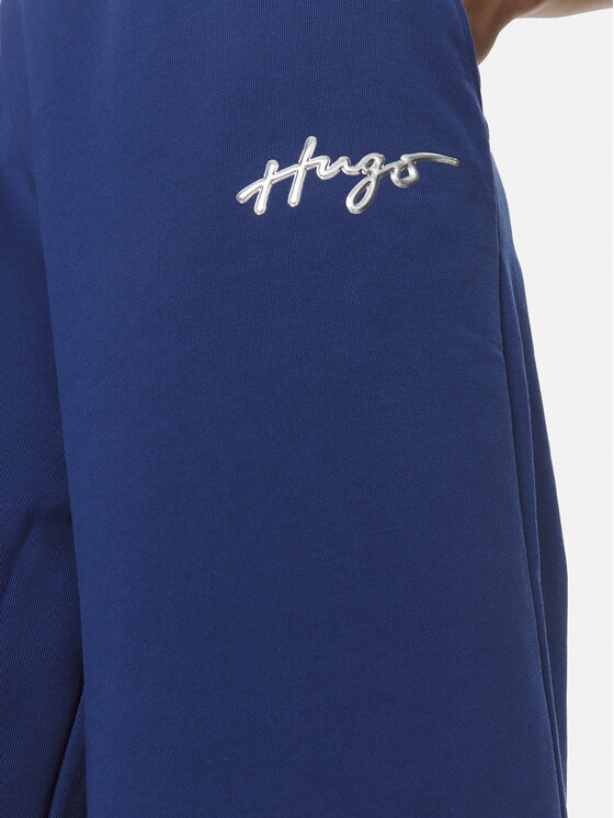 HUGO Hugo Teplákové kalhoty Nasuede_2 50508560 Modrá Relaxed Fit