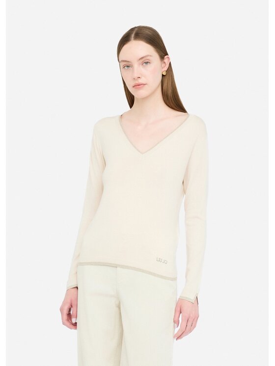 Liu Jo Liu Jo Maglione MF5227MS49I20304 Beige Slim Fit
