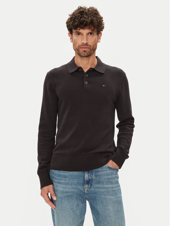 Tommy Jeans Tommy Jeans Svetr Essential DM0DM20304 Černá Slim Fit