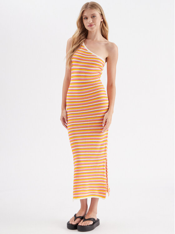 Noisy May Pletena obleka Dee 27025840 Bela Slim Fit