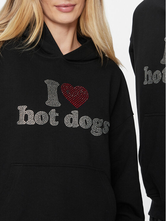 2005 2005 Bluza Unisex Hot Dogs Czarny Oversize