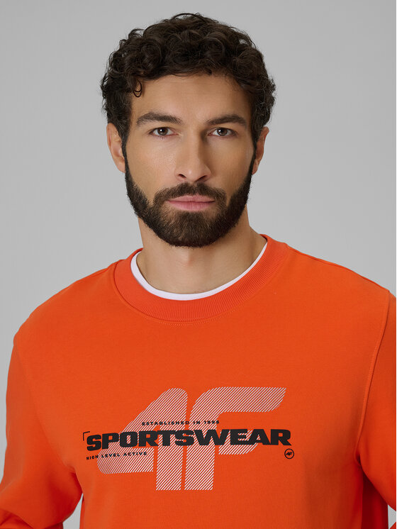 4F 4F Bluza SPORTS CLUB Pomarańczowy Regular Fit