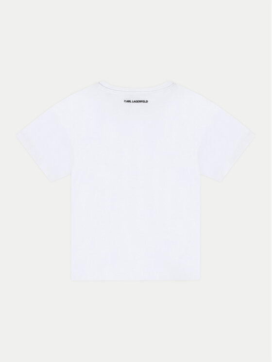 Karl Lagerfeld Kids Karl Lagerfeld Kids T-Shirt Z30212 S Biały Regular Fit