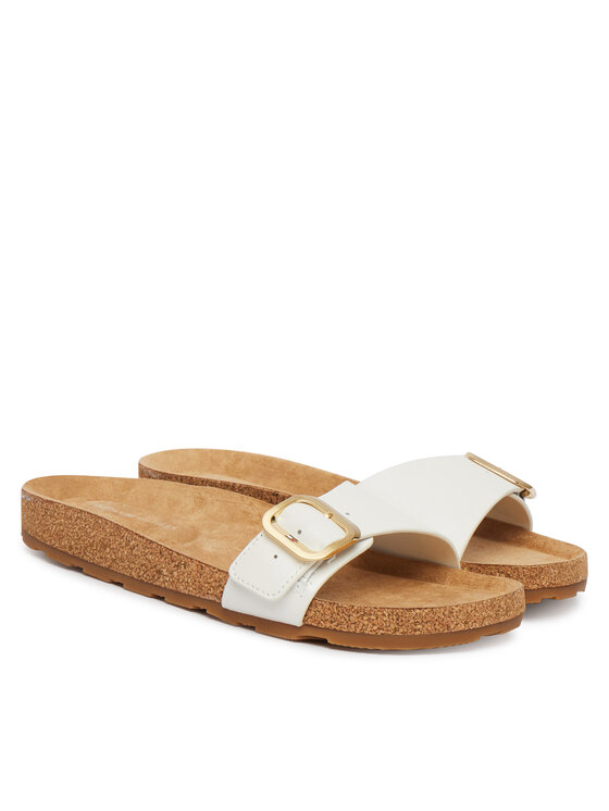 Tommy Hilfiger Tommy Hilfiger Šľapky Cork Footbed Slip-On FW0FW09344 Biela