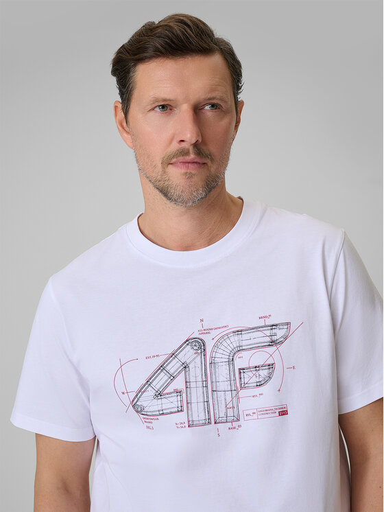 4F 4F T-Shirt COMMERCIAL 12 Biały Regular Fit