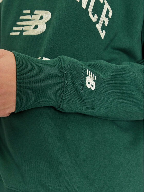 New Balance New Balance Bluza Athletics Varsity Fleece Crewneck MT33550 Zielony Regular Fit