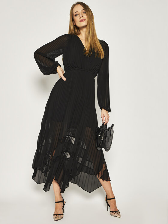 The Kooples The Kooples Rochie de zi FROB20035K Negru Regular Fit