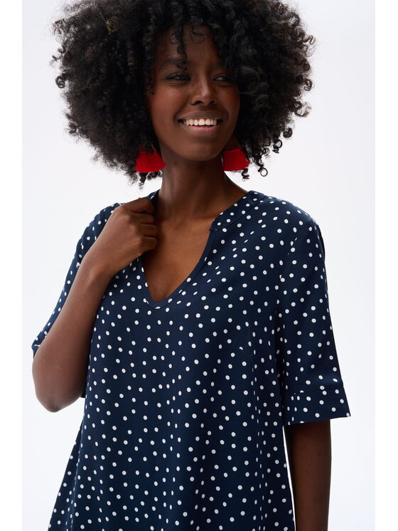 blue shadow blue shadow Bluzka Scoop Granatowy Standard Fit