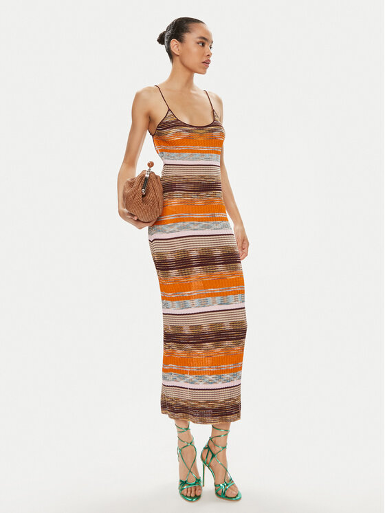 Desigual Desigual Vasarinė suknelė Viena 24SWVF05 Oranžinė Slim Fit