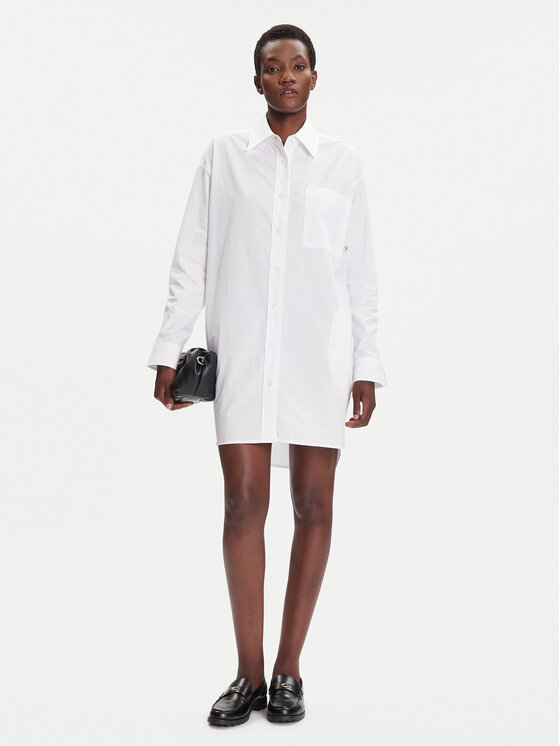 Calvin Klein Jeans Calvin Klein Jeans Vestito chemisier LV047C022G Bianco Oversize