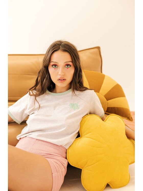 Moi Mili Moi Mili Bluzka Beige Beżowy Basic Fit