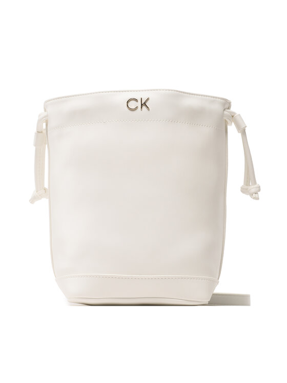 Calvin Klein Jeans Ročna Torba Re-Lock Drawstring Bag Mini K60K610450 Bela