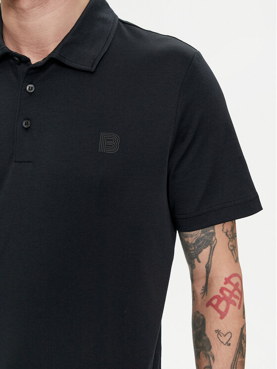 Baldessarini Baldessarini Тениска с яка и копчета B4 10044/000/5190 Черен Regular Fit