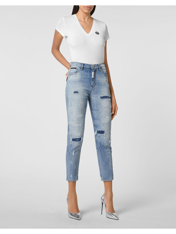 PHILIPP PLEIN PHILIPP PLEIN Jeansy 2753 Niebieski jasny Mom Fit