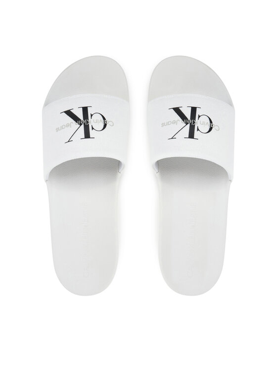 Calvin Klein Jeans Calvin Klein Jeans Şlapi Slide Monogram Cv YM0YM01271 Alb