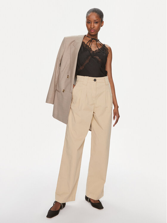 HUGO Hugo Spodnie materiałowe Hanico-1-D 50489241 Beżowy Relaxed Fit