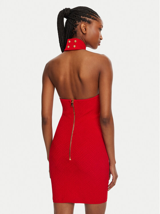 Balmain Balmain Cocktail obleka DF0R3236KH58 Rdeča Slim Fit