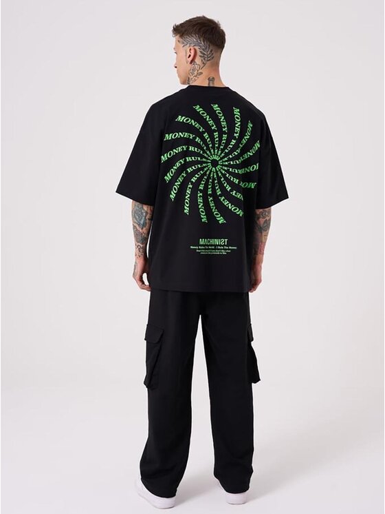 Machinist Machinist T-Shirt Koszulka Z Krótkim Rękawem Męska Oversize Czarna Machinist Money Rules L Czarny Oversize
