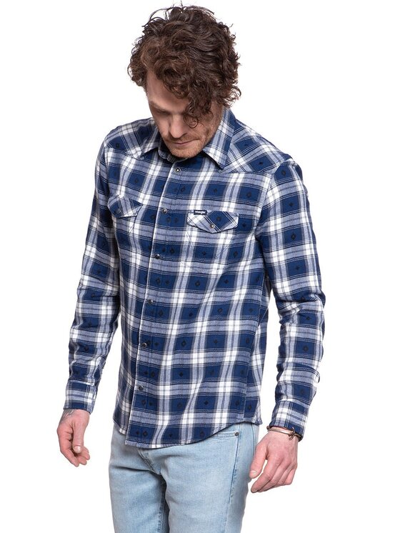 Wrangler Wrangler Camicia LS WESTERN SHIRT Blu Regular Fit