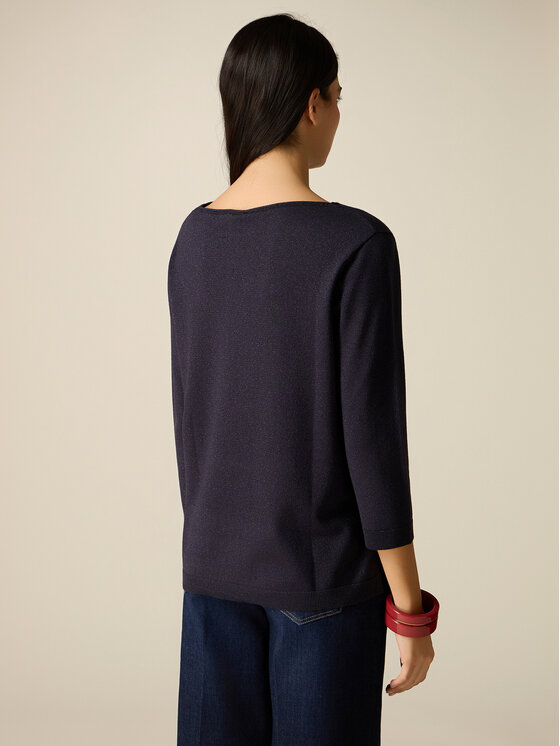 Oltre Oltre Sweter M040J005342N034 Niebieski Regular Fit
