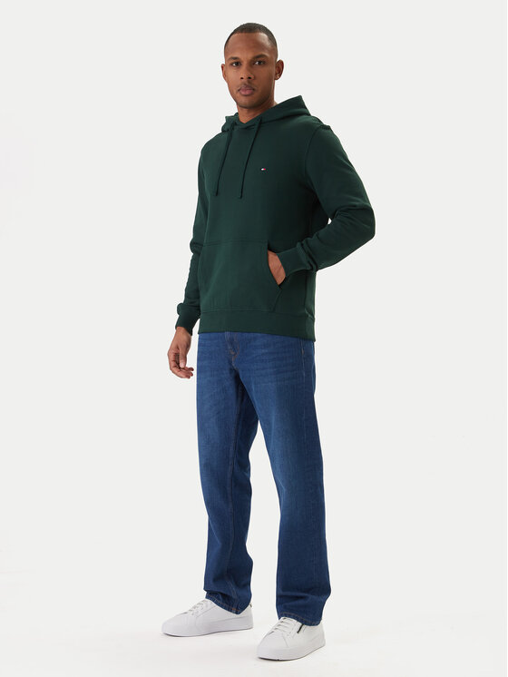 Tommy Hilfiger Tommy Hilfiger Džemperis ar kapuci Essential MW0MW37235 Zaļš Regular Fit