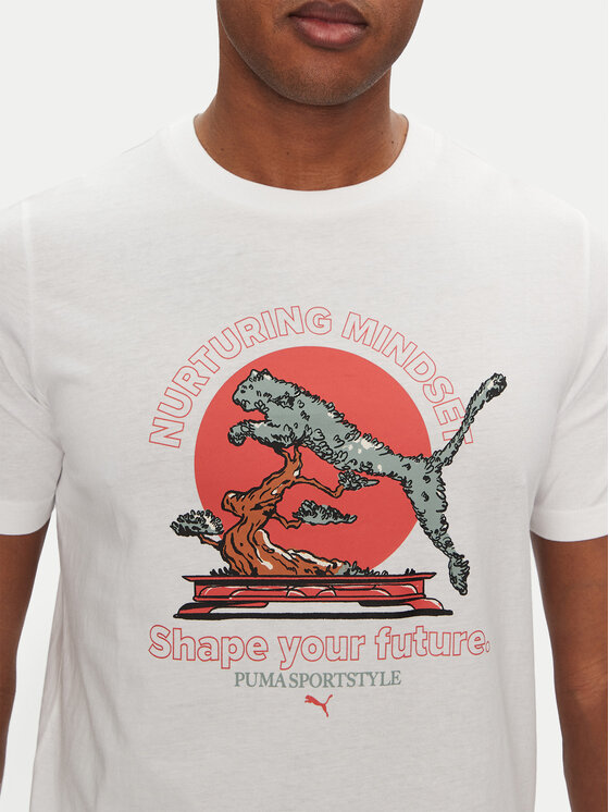 Puma Puma T-Shirt Bonsai 629634 Biały Regular Fit