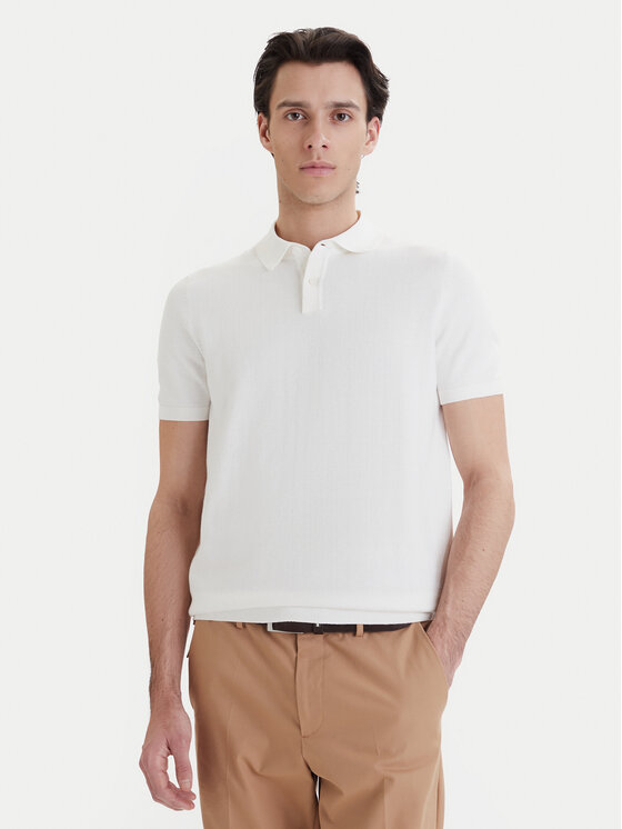 Bugatti Bugatti Poloshirt 7100-75518C Écru Regular Fit