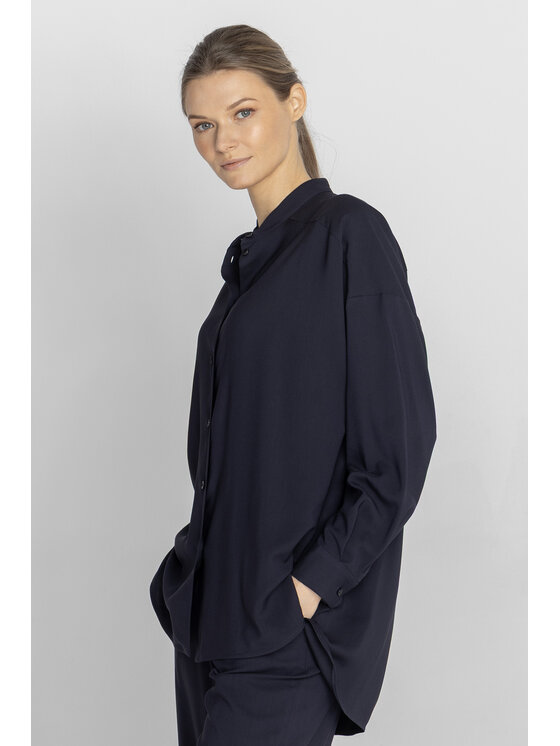 Deni Cler Milano Deni Cler Milano Bluzka W-DC-1422-F2-A6-59-1 Granatowy Regular Fit