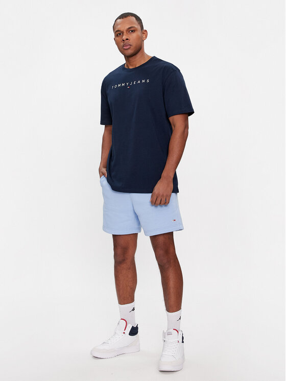 Tommy Jeans Tommy Jeans T-Shirt Linear Logo DM0DM17993 Granatowy Regular Fit