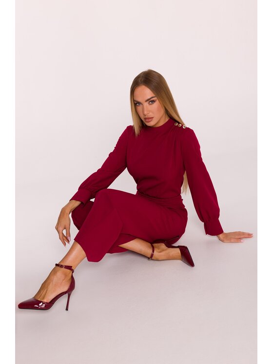 Made of Emotion Made of Emotion Kombinezon M879 Bordowy Modern Fit