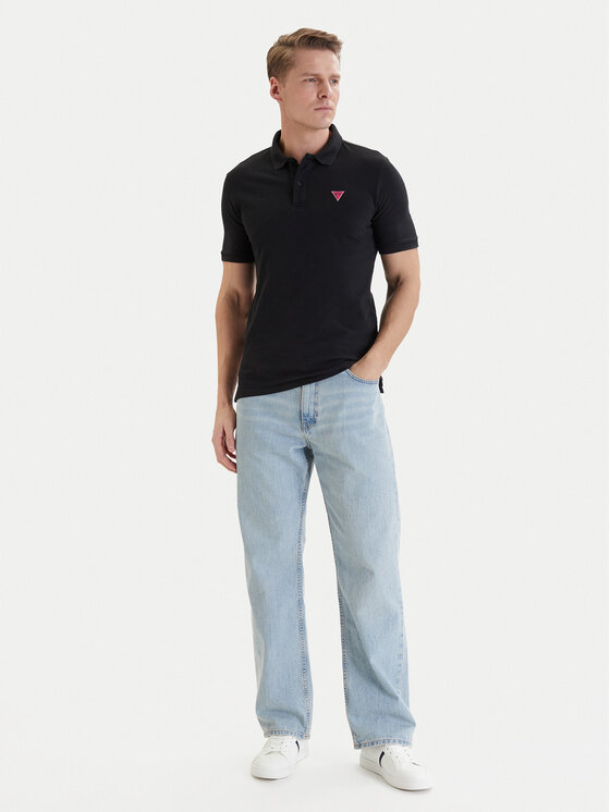 Guess Guess Polo majica F6GP03 K9WF1 Črna Slim Fit