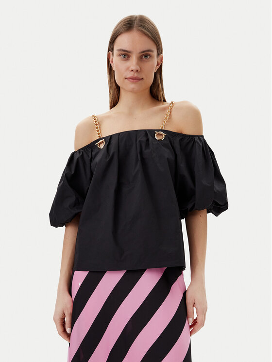 LOLA CASADEMUNT Bluză MS2515040 Negru Relaxed Fit