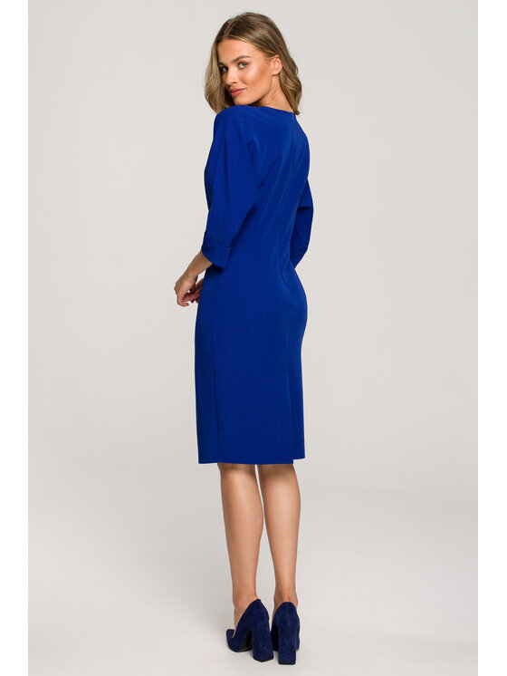 Stylove Stylove Koktejlové šaty S324 Modrá Regular Fit