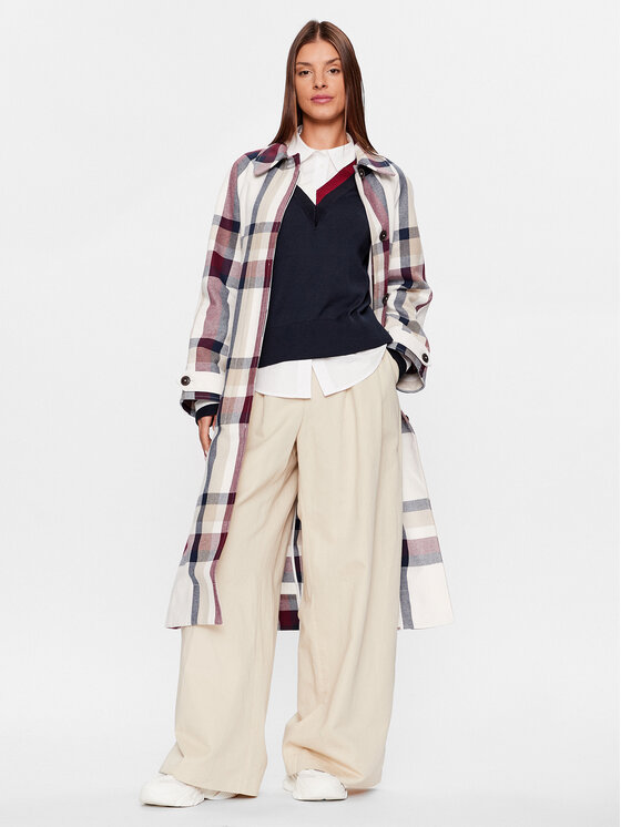 Tommy Hilfiger Tommy Hilfiger Płaszcz przejściowy WW0WW40055 Kolorowy Regular Fit