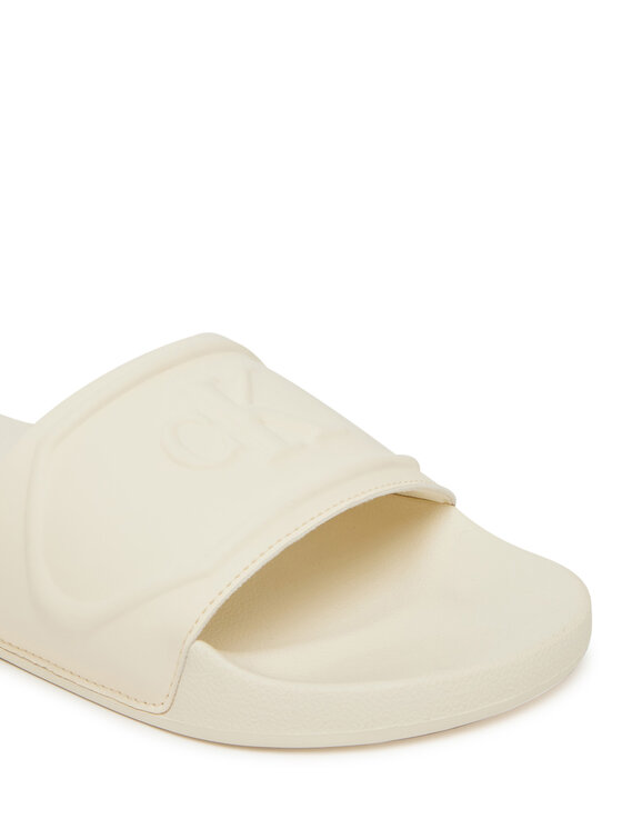 Calvin Klein Jeans Calvin Klein Jeans Şlapi Slide Pu Hf Mg YW0YW01879 Écru
