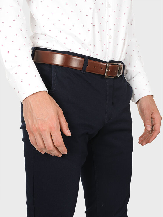 Evenemen Evenemen Chinosy MOTIF Granatowy Slim Fit