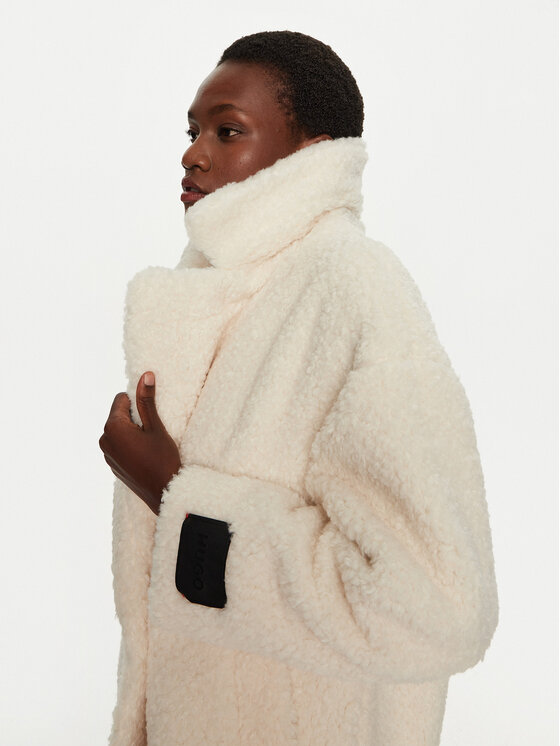 HUGO Hugo Cappotto in shearling Malite-1 50523262 Écru Oversize