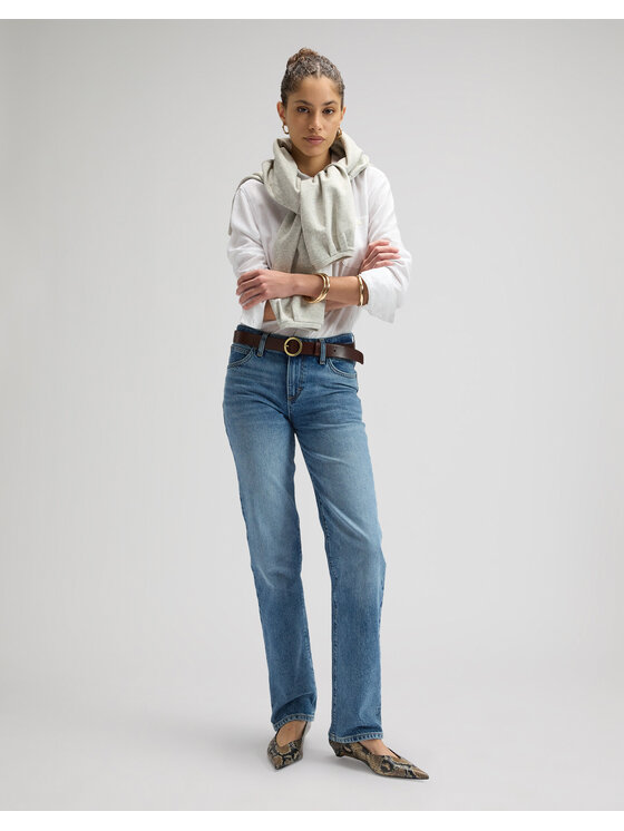 Lee Lee Jeansy LONDON Niebieski Straight Leg