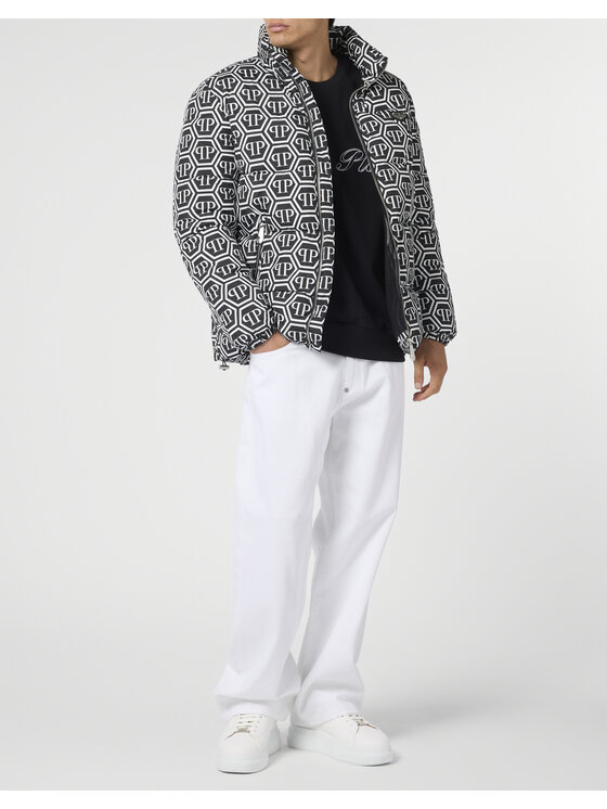 PHILIPP PLEIN PHILIPP PLEIN Vatovaná bunda 28623 Černá Regular Fit