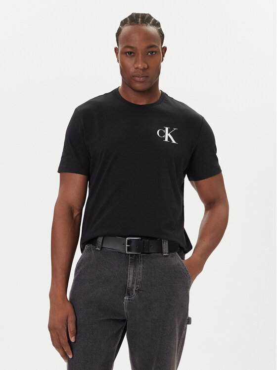 Calvin Klein Jeans Calvin Klein Jeans Majica 30s Chest Logo LV04RD865G Črna Regular Fit