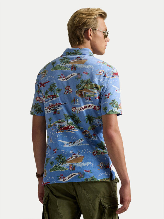 Polo Ralph Lauren Polo Ralph Lauren Тениска с яка и копчета 710966450001 Син Standard Fit