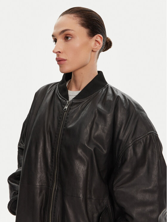 Serge Pariente Serge Pariente Odinė striukė Oversize Girl Juoda Oversize