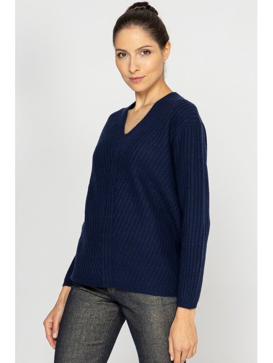 Deni Cler Milano Deni Cler Milano Sweter T-DC-S465-D5-85-58-1 Granatowy Regular Fit