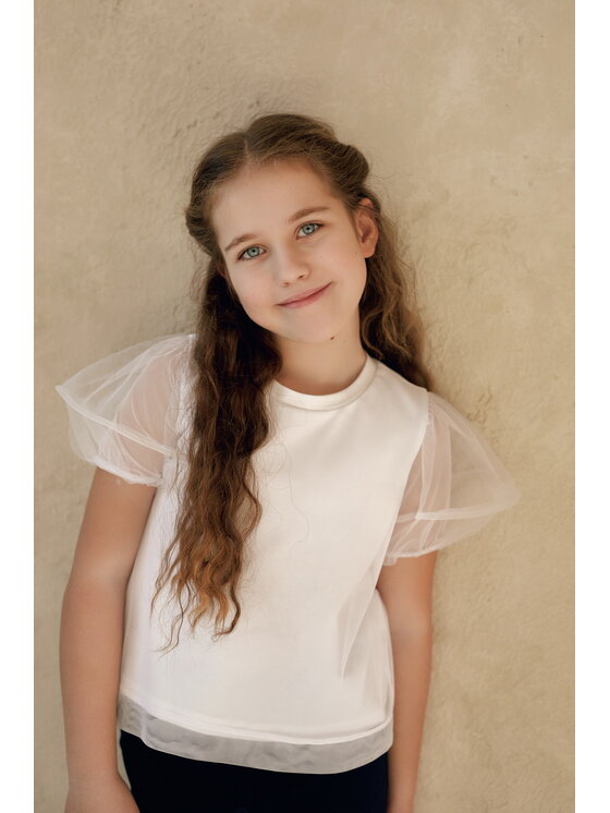 SLY SLY Bluza 5S-108 Biały Comfortable Fit
