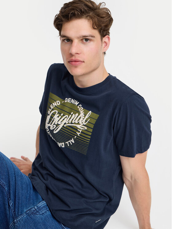 Blend Blend T-krekls 20717959 Tumši zils Regular Fit