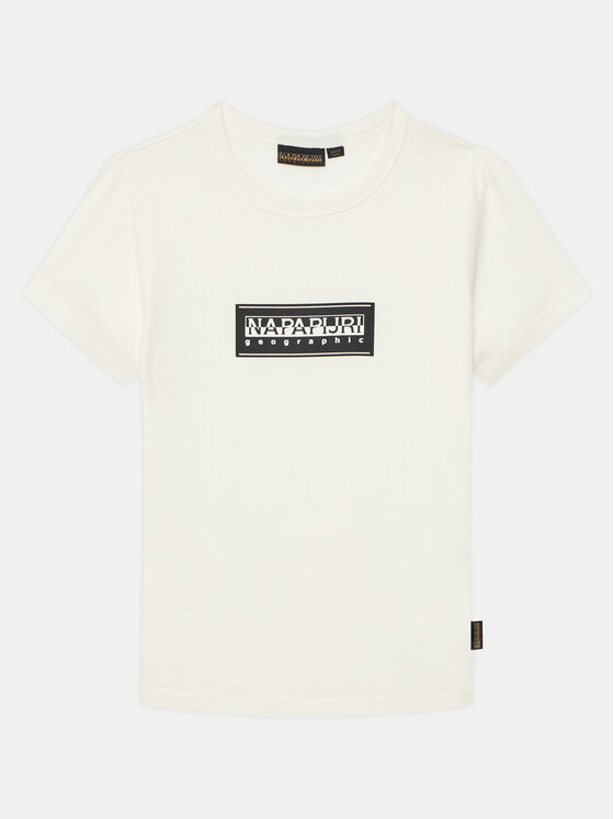 Napapijri T-shirt Chamois NP0A4ILE M Bianco Regular Fit, taglia : 8Y