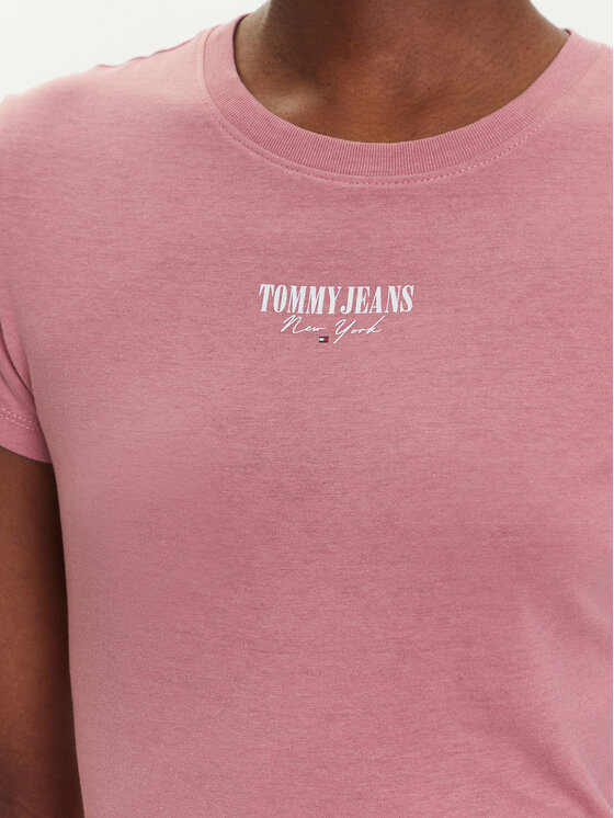 Tommy Jeans Tommy Jeans T-Shirt Essential DW0DW20913 Różowy Slim Fit